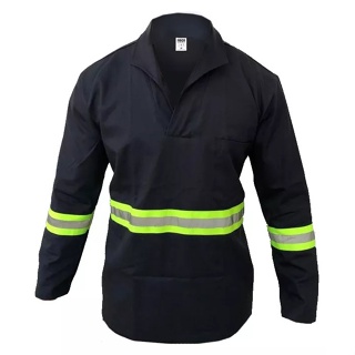 (IMPERDÍVEL) Jaleco Soldador Tecido Grosso Resistente Brim Pesado Manga Longa Com Faixa Refletiva Uniforme Profissional em Oferta na Shopee
