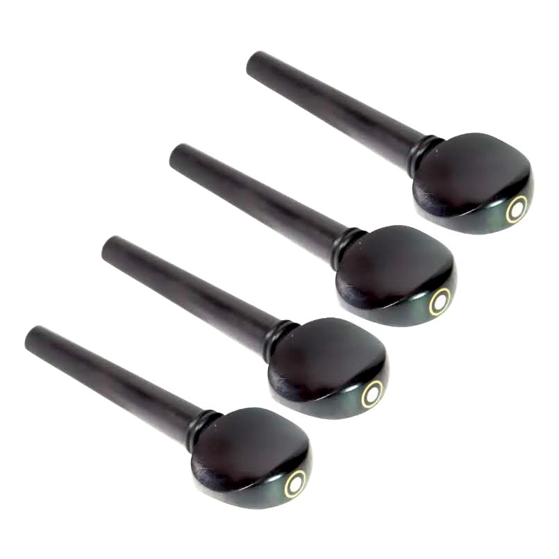 Kit 04 Cravelhas Violino 4/4 Ébano Olho Paris Ébano Indiano