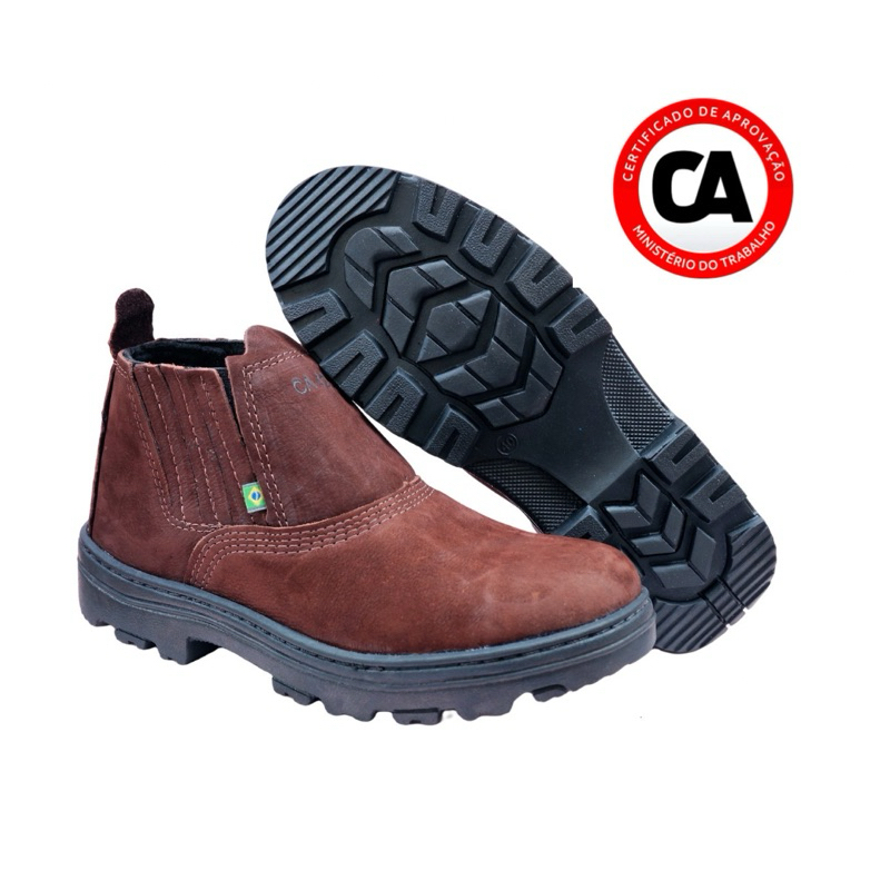Botina De Segurança Pvc Direto Da Fábrica C.A. Cor Marrom