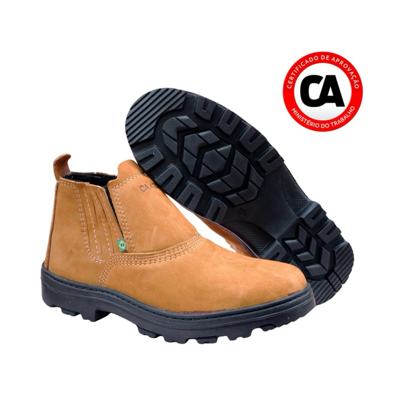 Botina De Segurança Pvc Direto Da Fábrica C.A. Cor Castor