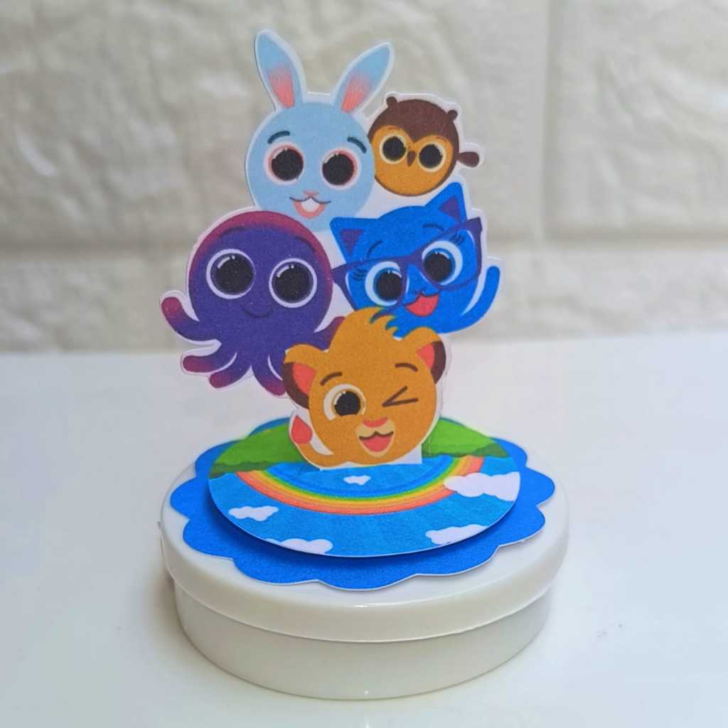 Aplique 3D Bolofofo em pé Personalizado para latinhas caixa acrilica Lembrancinha Festa Infantil