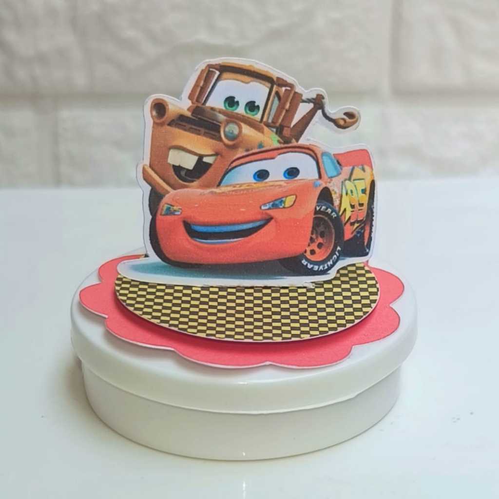 Aplique 3D Carros Relampago Macqueen Disney Personalizado em pé para latinhas  Lembrancinha Festa Infantil