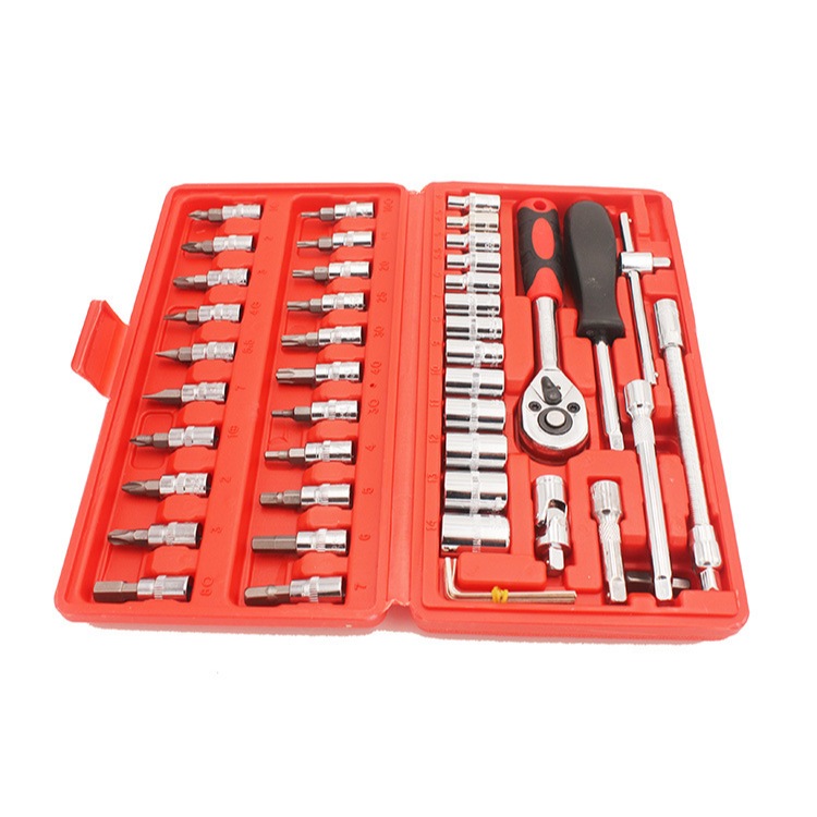 46 Peças Verde Kit Chaves Jogo Catraca Reversível Soquetes Maleta Promoção