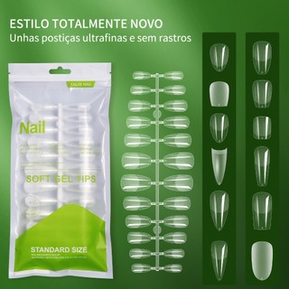 120 peças unhas postiças transparentes balé nails estilo europeu e americano atacado para eventos especiais