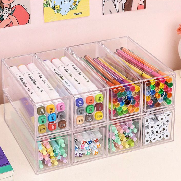 Organizador De Gavetas De Cosméticos Armazenamento de Maquiagem Em Acrílico Transparente em Oferta na Shopee