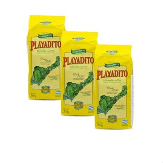 Kit 3 Unidades Erva Mate Playadito Tradicional – 500g cada | Importada da Argentina em Oferta na Shopee