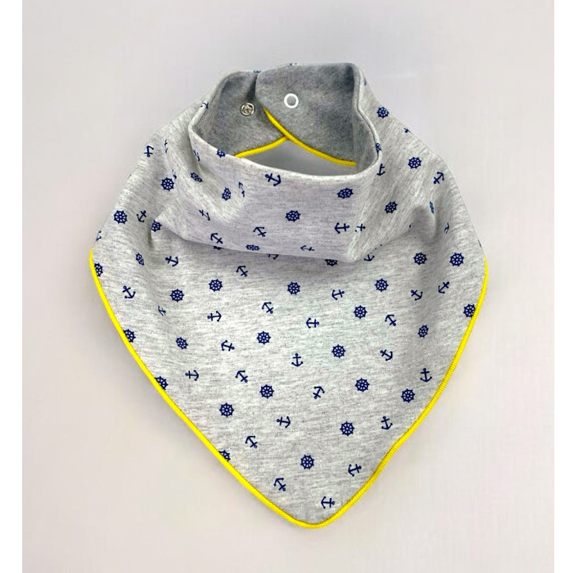 Babador Bandana Bebê Âncora Menino Menina