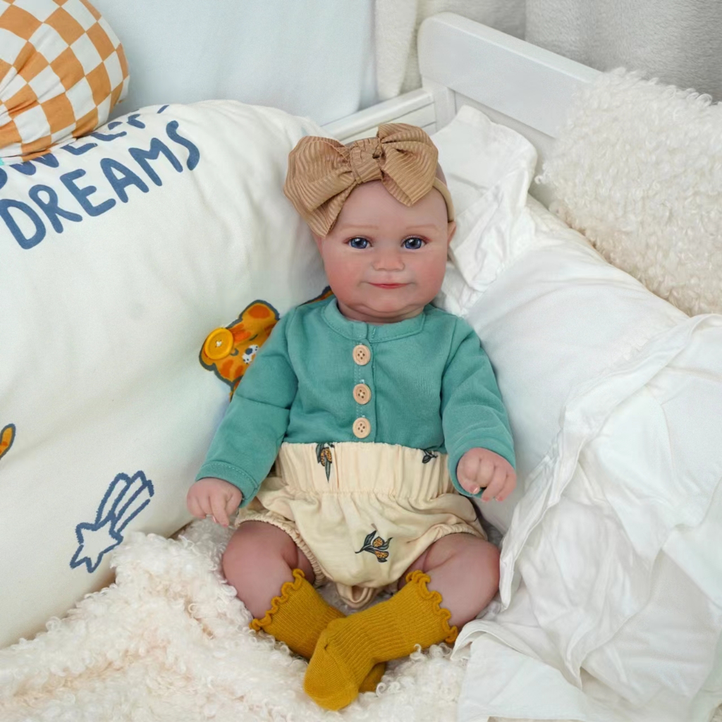 Brastoy Bebê Reborn Maddie Boneca Silicone Menina Realistic Pintado Original 48cm Olhos Azuis - Mom & Baby