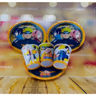 Kit Festa NARUTO 16 Pratos + 16 Copos Descartável 200 Ml Papel - FESTCOLOR em Oferta na Shopee