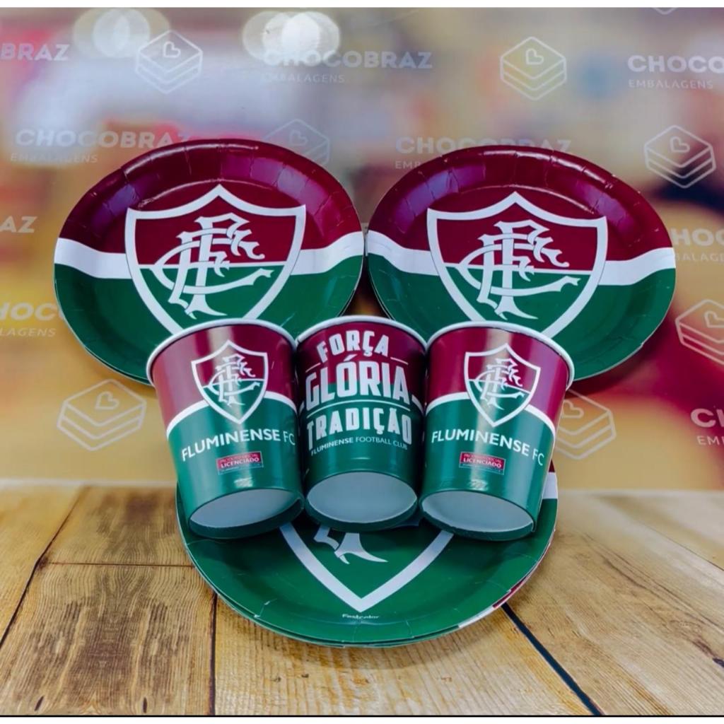 Kit Festa FLUMINENSE 16 Pratos + 16 Copos Descartável 200 Ml Papel - FESTCOLOR em Oferta na Shopee
