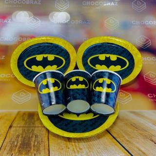 Kit Festa BATMAN 16 Pratos + 16 Copos Descartável 200 Ml Papel - FESTCOLOR em Oferta na Shopee