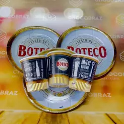 Kit Festa BOTECO 16 Pratos + 16 Copos Descartável 200 Ml Papel - FESTCOLOR (CHOCO)