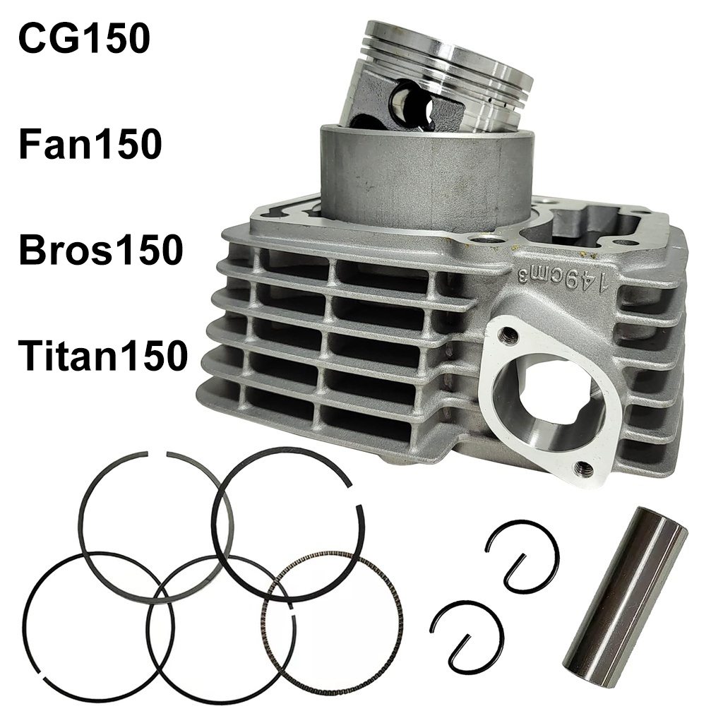 Cilindro Pistao Biela Alta Bicicleta Motorizada Kit CG150 Fan150 Bros150 titan150