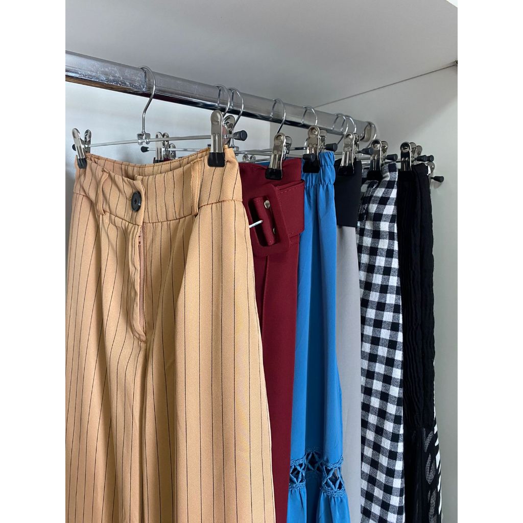 Kit 20 Cabides Presilha Metal Cromado Premium Para Saia Calça Bermuda Vestido Atacado