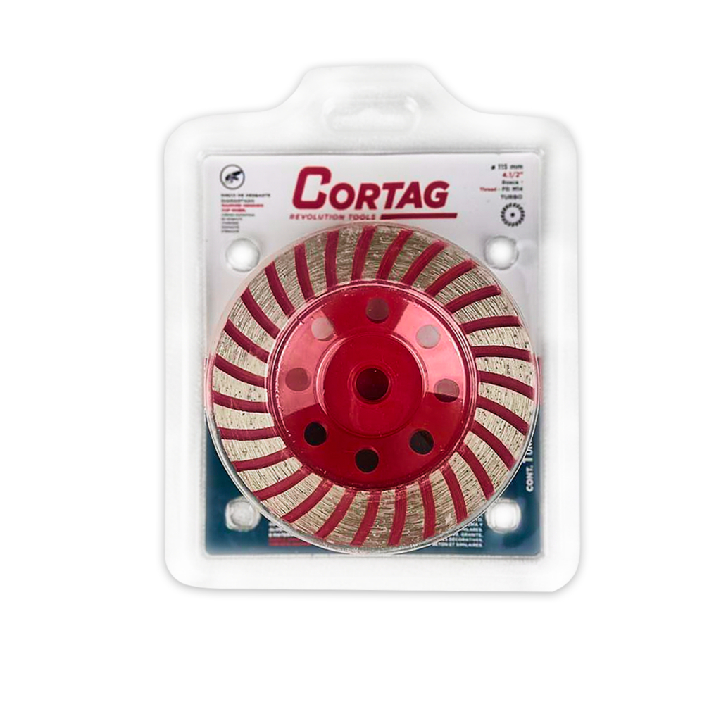 Disco de Desbaste Diamantado Turbo 115 mm Cortag para Concreto Cerâmicas Mármores Pedreiros