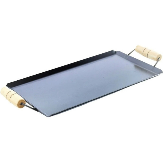 Chapa Aço Carbono 2,5mm Média Para Lanches Porções Frituras 42x22 Com Cabo em Oferta na Shopee