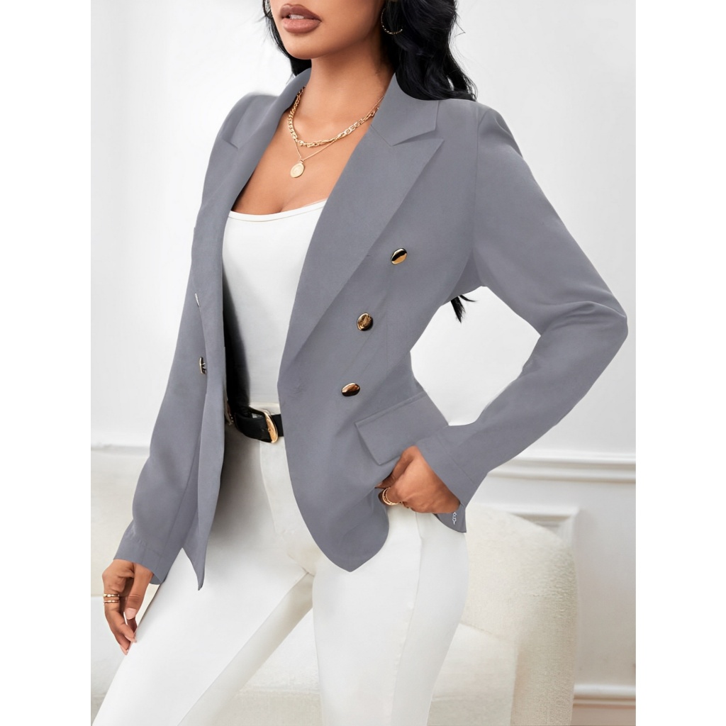 Blazer Feminino Casaco feminino Gola de Lapela.