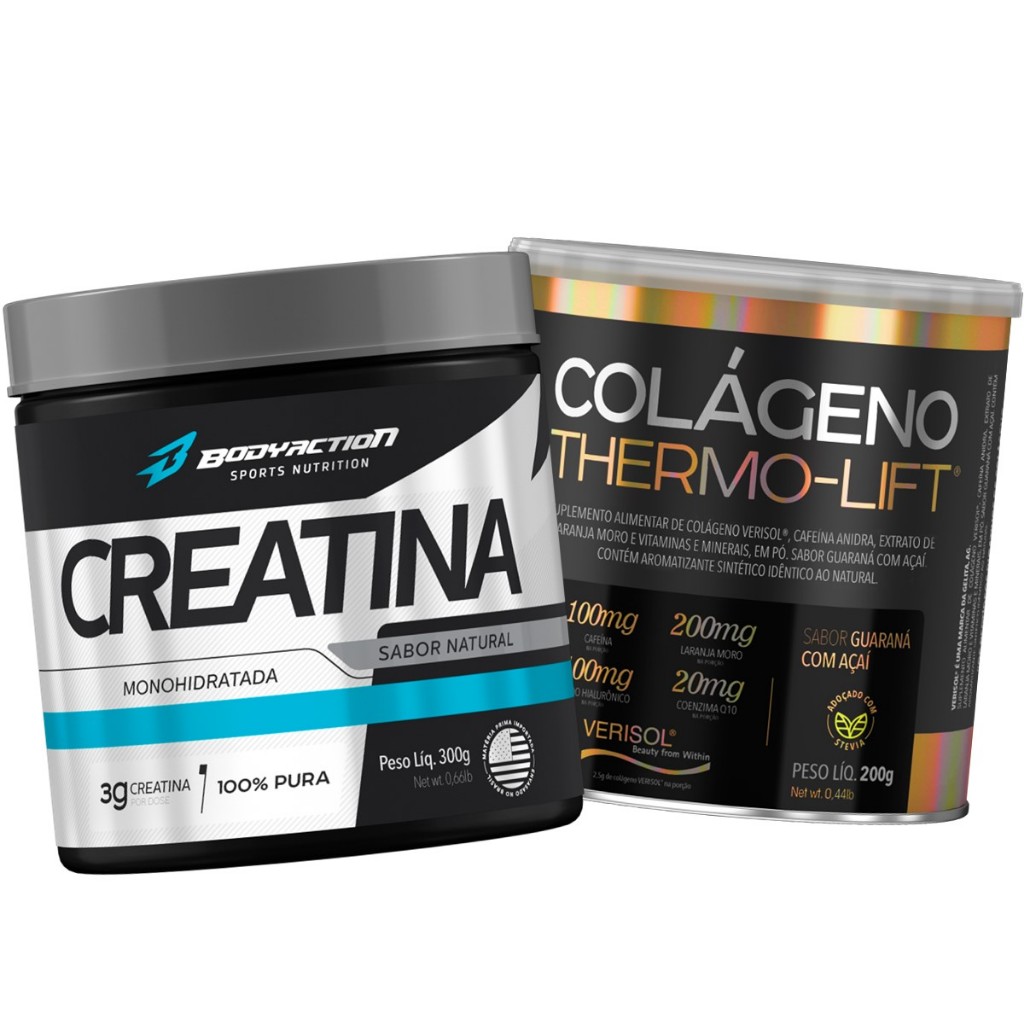Creatina Pura 300g + Colágeno Verisol Thermo Lift 200g Nutrilibrium em Oferta na Shopee