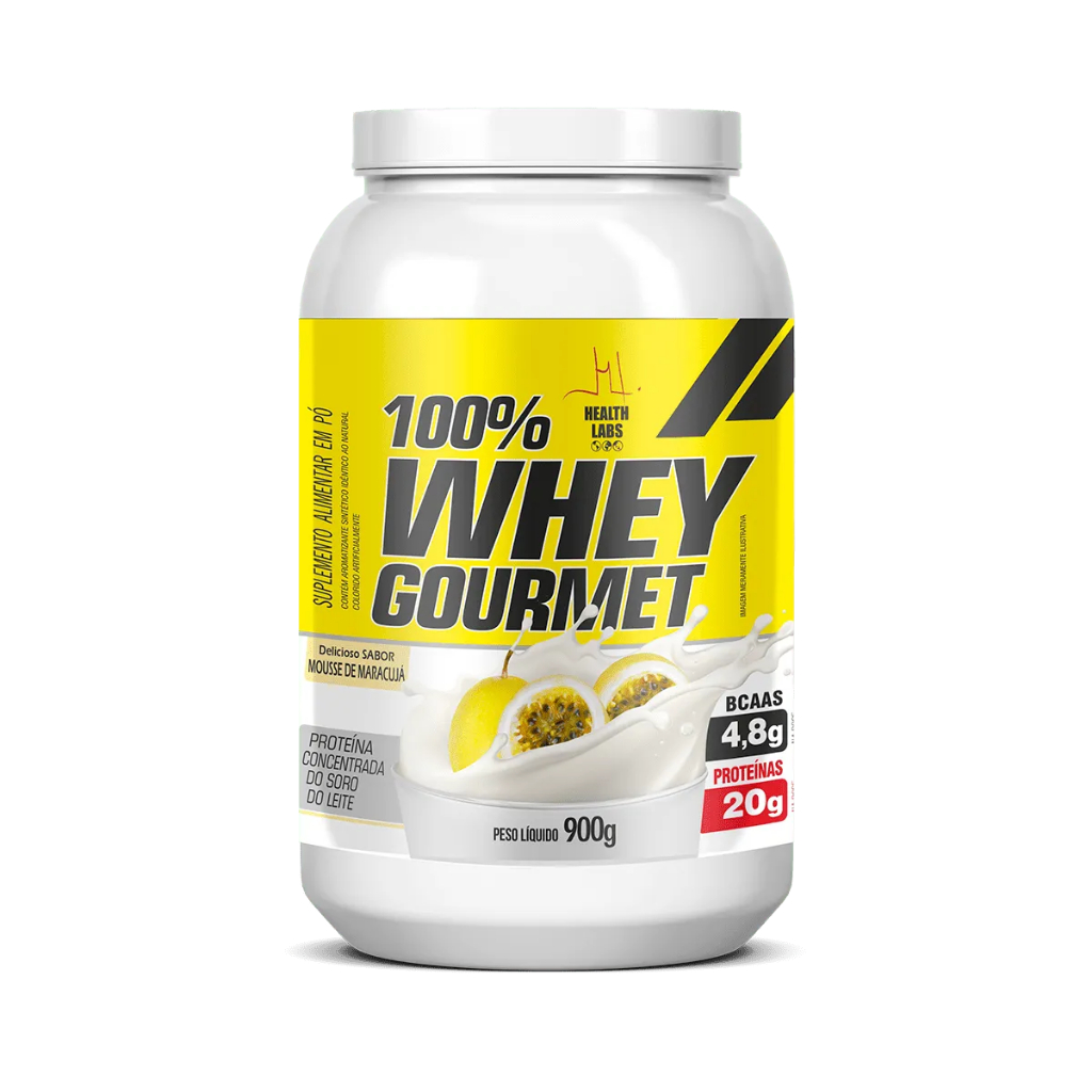 Whey 100% Gourmet 900g Mouse de Maracujá - Health Labs