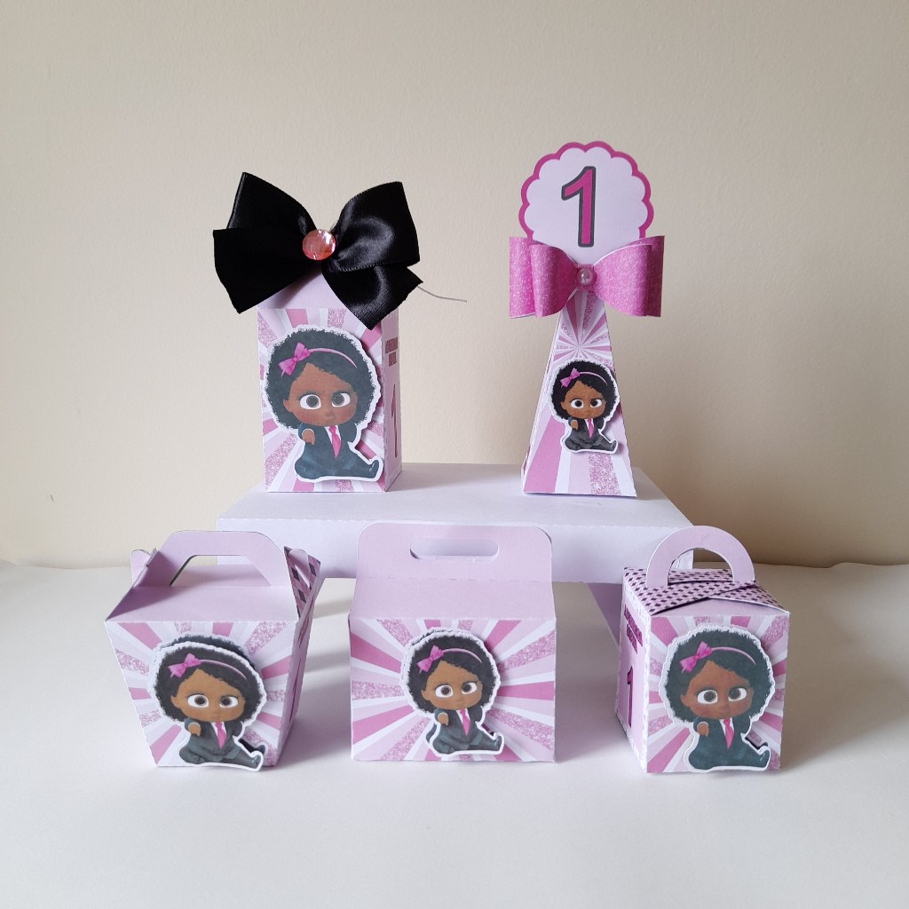 Caixinhas Personalizada Pegue e Monte- A Poderosa Chefinha - Lembrancinha para Festa  -  Caixinha Personaliza