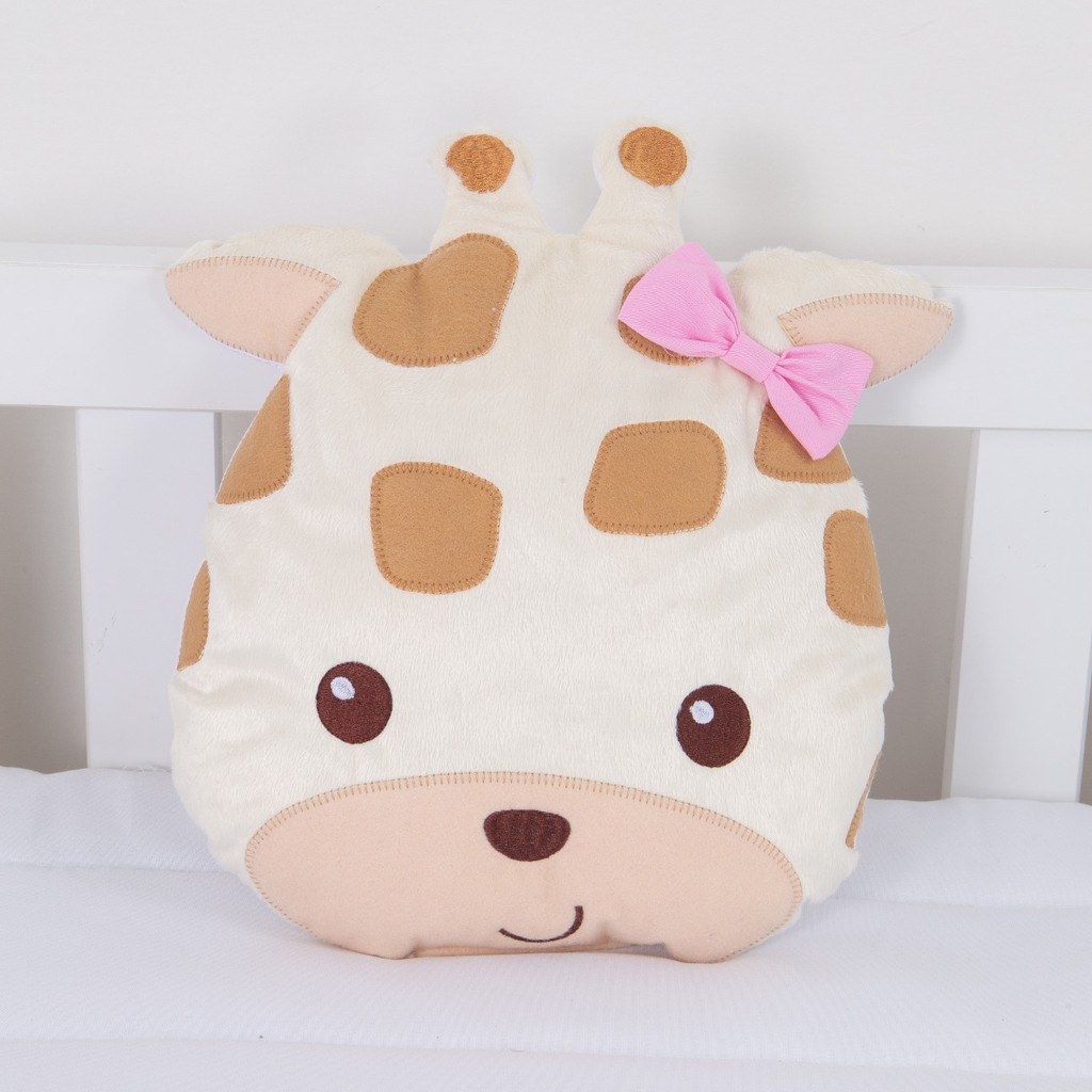 Almofada Decorativa Safari Pelúcia Macia Infantil Conforto Enxoval Quarto Bebê Criança