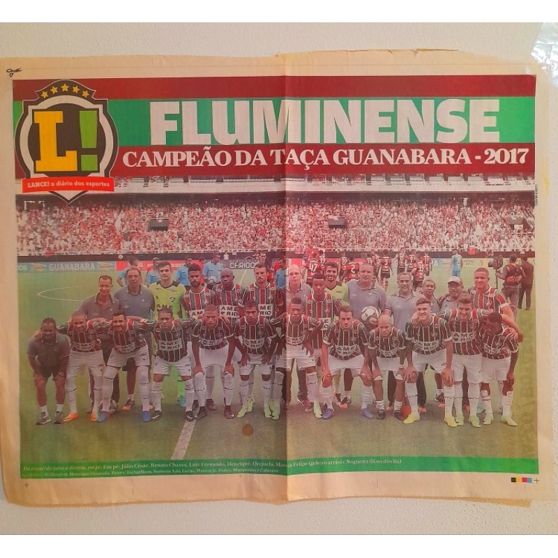 Pôster Jornal Lance Fluminense campeão da Taça Guanabara 2017