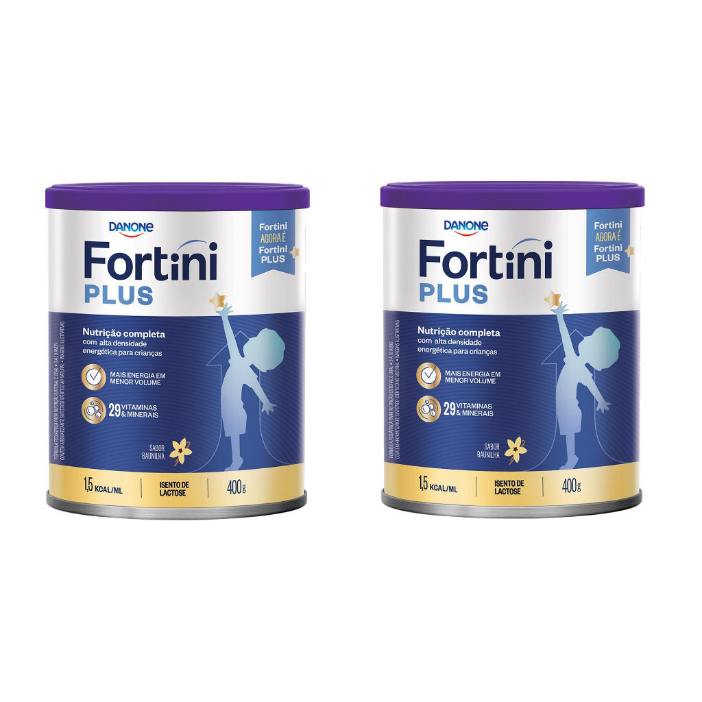 Kit 2 Latas Fortini Plus Sabor Baunilha 400g cada EQ.1