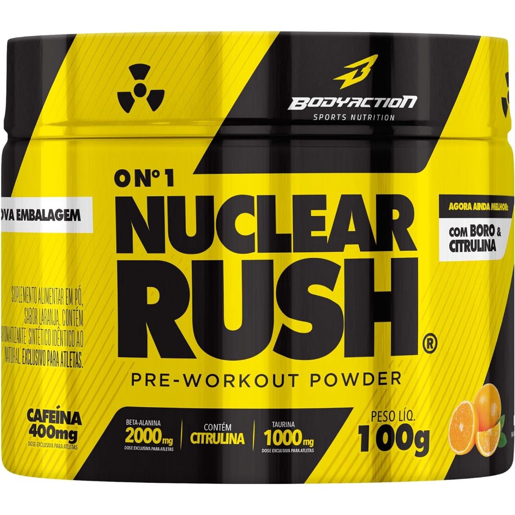 Pré Treino Nuclear Rush 100g Laranja - Bodyaction - Health