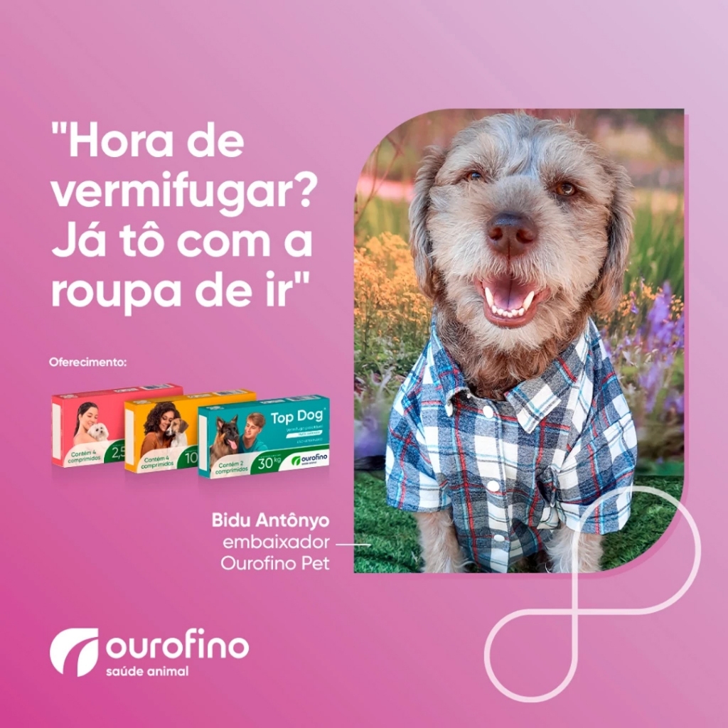 Detalhes do Vermífugo Ouro Fino Top Dog 30 Kg - 02 Comprimidos