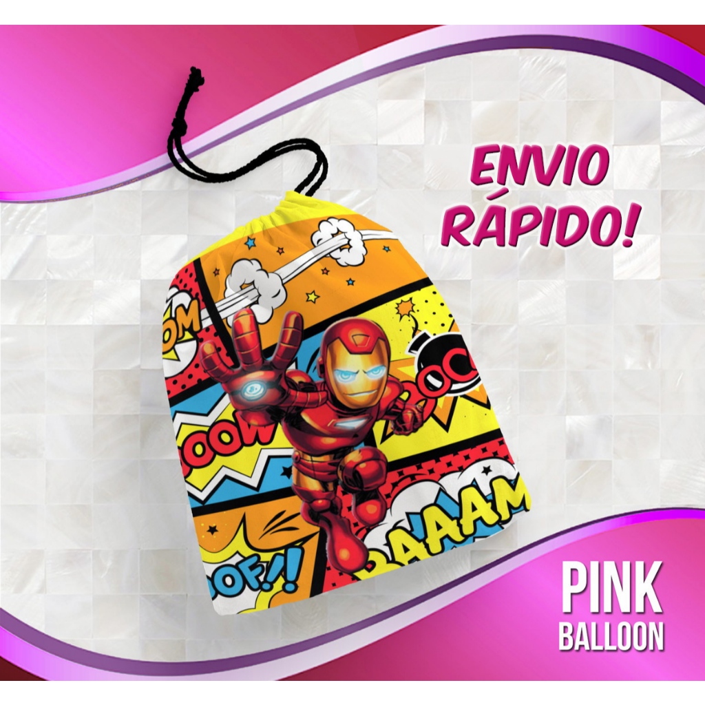 SAQUINHO SURPRESA 13X19CM HOMEM DE FERRO (ENVIO RÁPIDO) - SACOLINHA LEMBRANCINHA