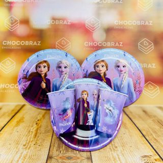 Kit Festa FROZEN DISNEY  8 Pratos + 8 Copos Descartável 180 Ml Papel - REGINA em Oferta na Shopee
