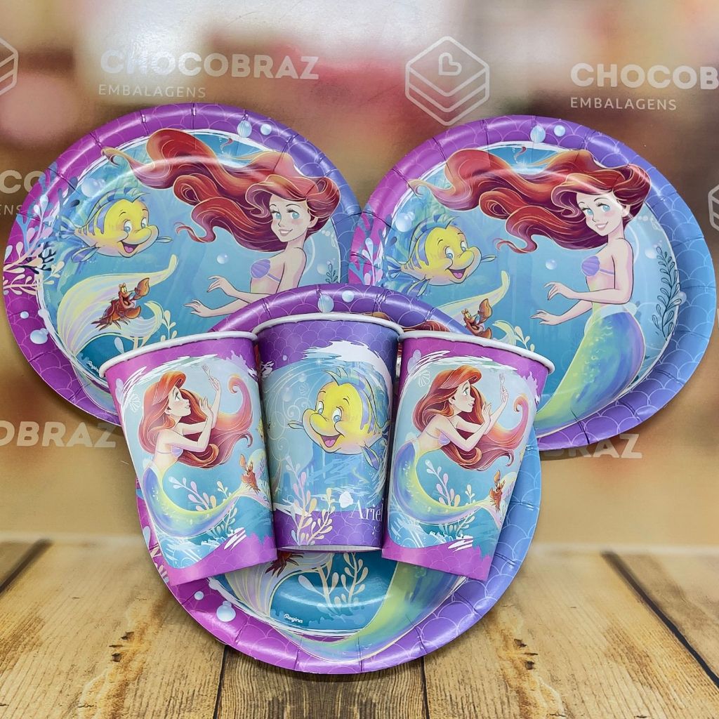Kit Festa ARIEL DISNEY 8 Pratos + 8 Copos Descartável 180 Ml Papel - REGINA em Oferta na Shopee