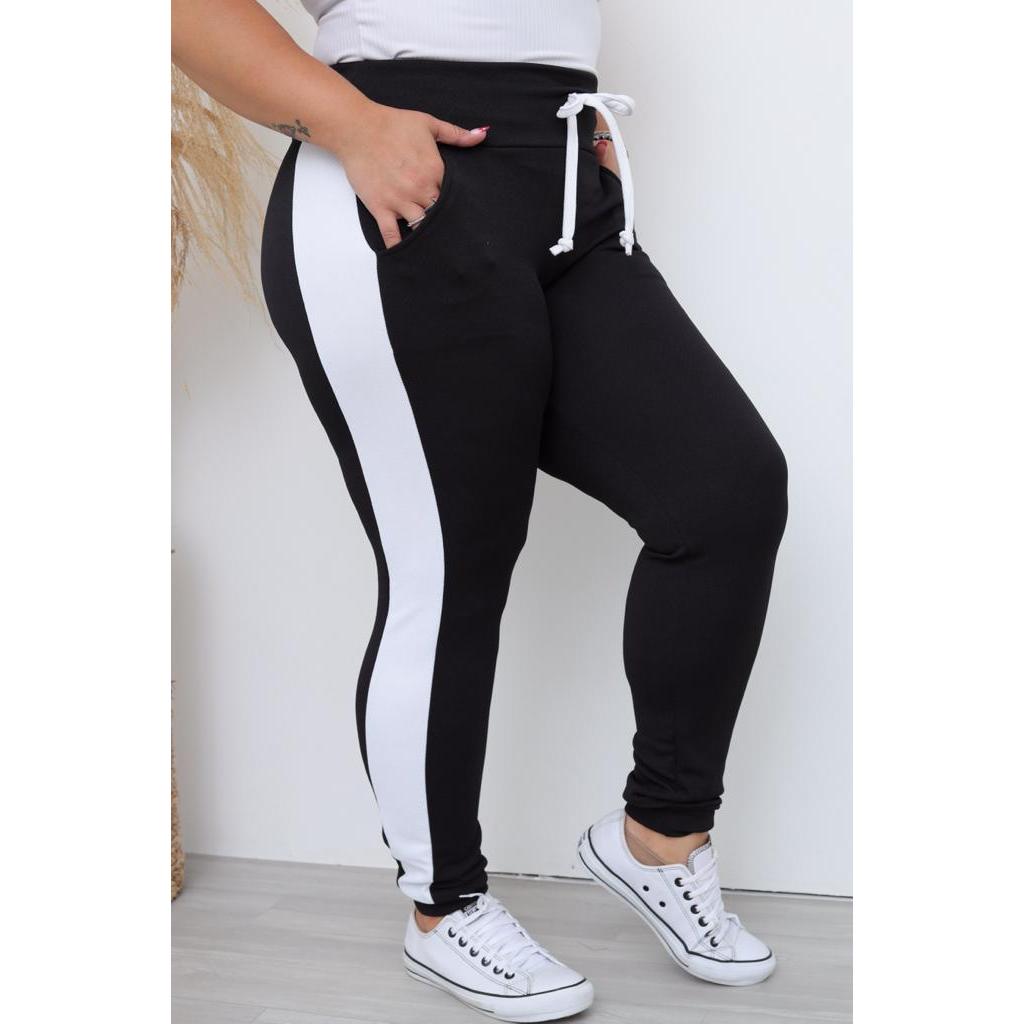 calça crepe jogger plus amarraçao femenino em Oferta na Shopee