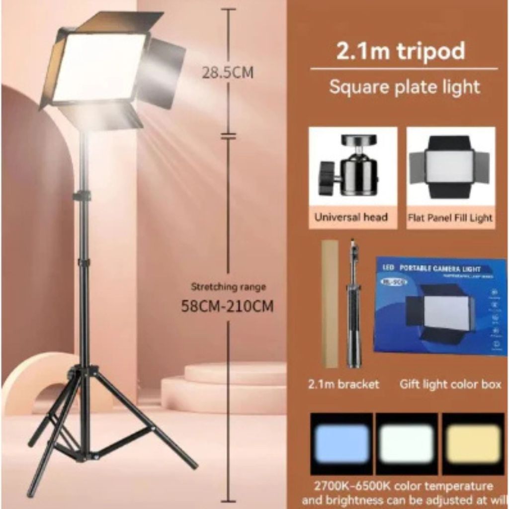 Lluminação Painel Bicolor Estúdio Led Para Fotografia Video Com Tripe 2,1 Metros RL900