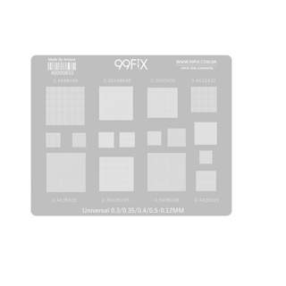 99FIX Estêncil de Reballing BGA universal resistente ao calor de 0,3 0,35 0,4 0,5, Chanfro quadrado, T = 0,12 em Oferta na Shopee