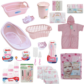 Kit Banheira de Bebê Com Válvula de Escape Chupeta Prendedor + Mamadeira e Vários Itens Para o seu Enxoval - Rosa Menina em Oferta na Shopee