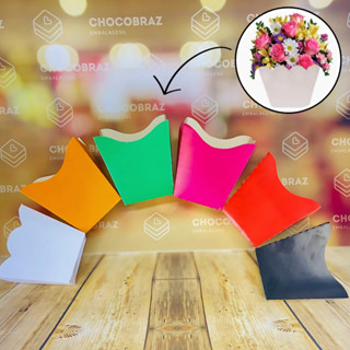 10 CACHEPOT PARA VASO - GRANDE 12X12X8 PAPEL- CORES LISAS em Oferta na Shopee