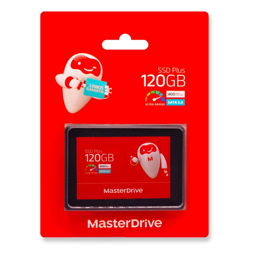 SSD Interno 120GB MasterDrive Gamer Disco de Estado Sólido SATA 3 2.5" para Desktop Laptop Notebook