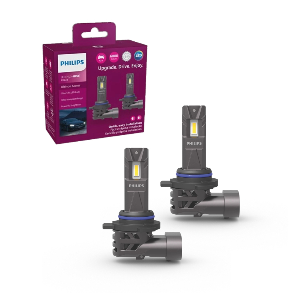 Par Lâmpada Led Philips Ultinon Access U2500 HIR2 12V 6000K em Oferta na Shopee