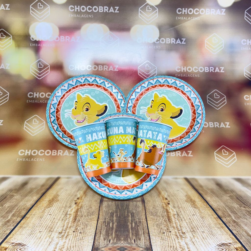 Kit Festa O REI LEAO 8 Pratos + 8 Copos Descartável 180 Ml Papel - REGINA em Oferta na Shopee