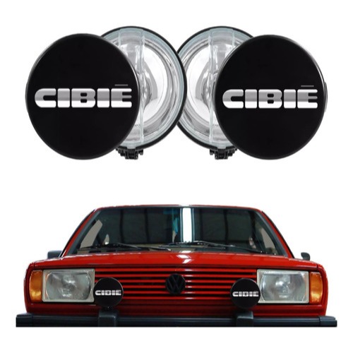 Farol de Milha Universal com Capa Preta Cibie Jeep Fusca Chevette