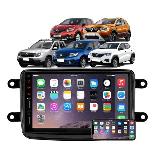Central Multimidia Renault Mp5 Bt Espelha Moldura Câmera Ré Duster Logan Sandero