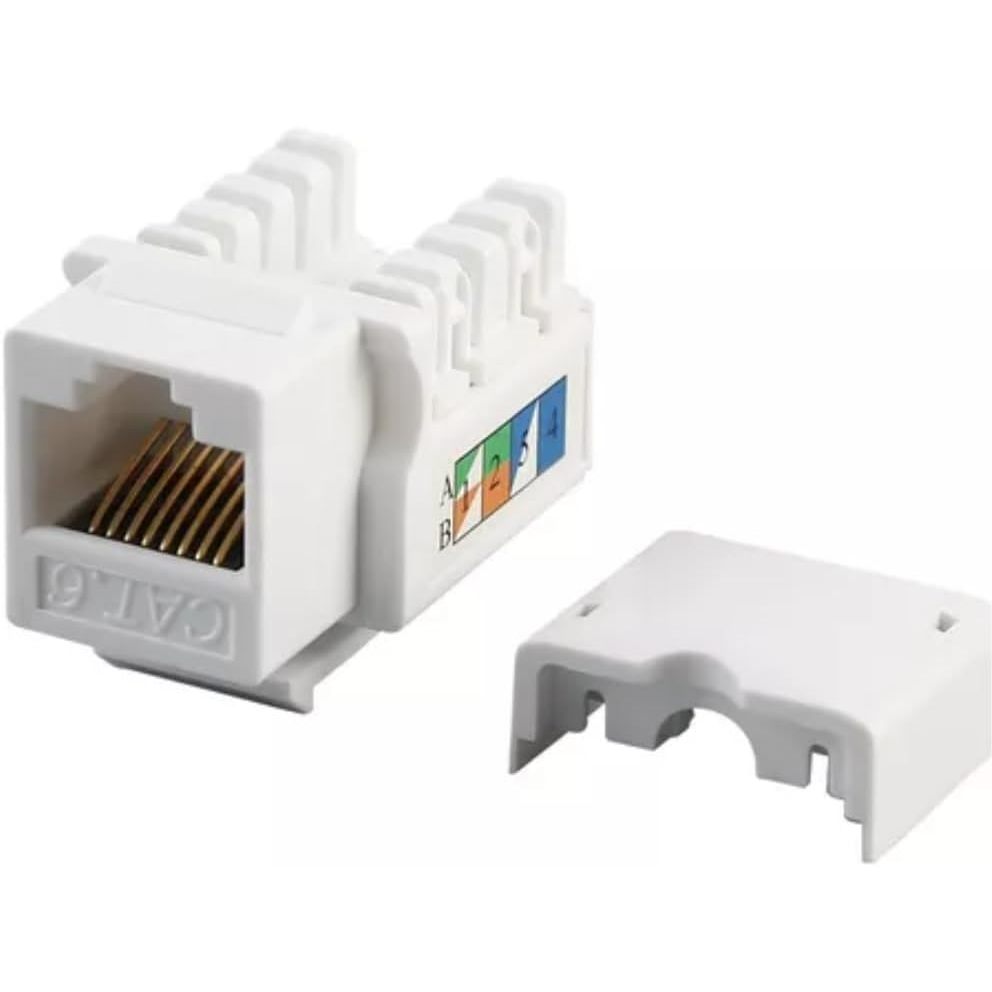 Conector Keystone Rj45 Cat6 - Fêmea Modular Jack  8 Pinos - 5 UNIDADES