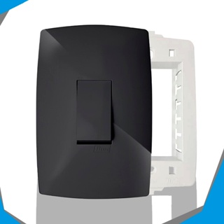 Conjunto Interruptor Tecla Simples Vertical 4x2 Blux Home Grafite Semi Brilho em Oferta na Shopee