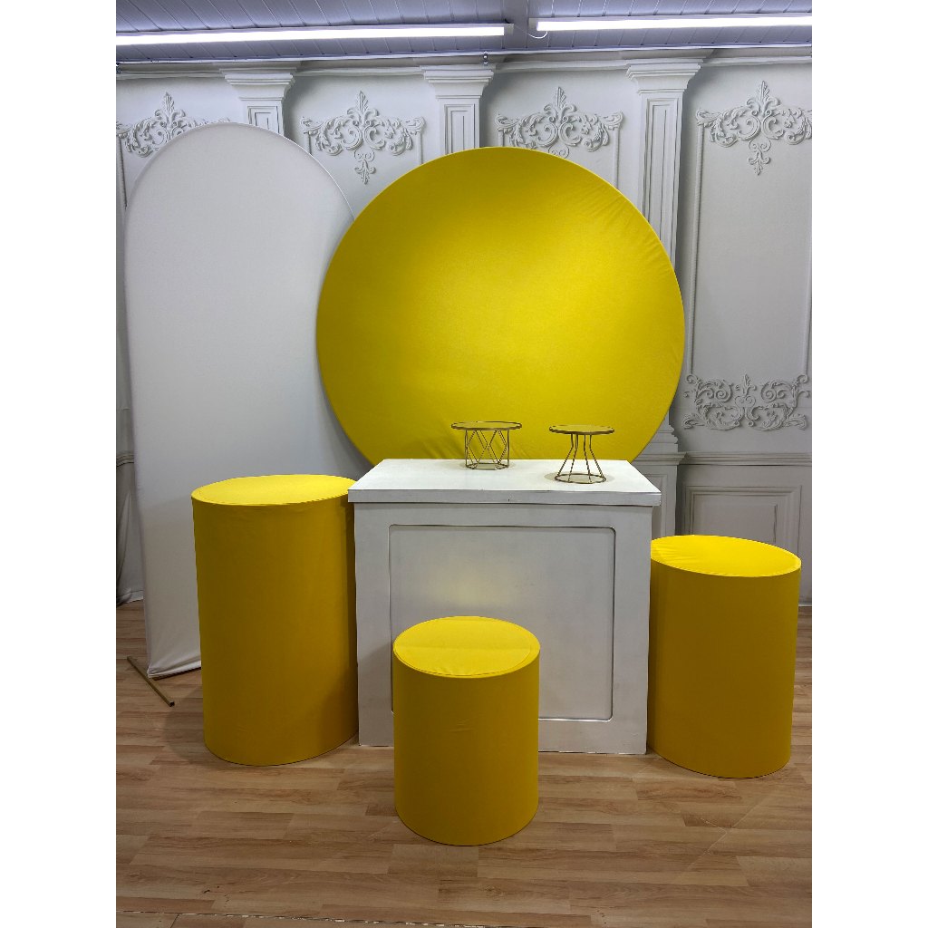 Kit Capas Lisas Sublimadas para Painel Redondo + Capas Cilindros de Festa Diversas Cores em Oferta na Shopee