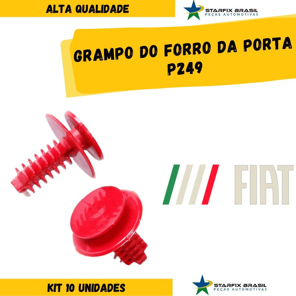 Grampo do Forro da Porta Argo Cronos Idea Mobi Palio Siena Strada Uno Novo 10 Pcs P249