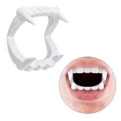 Kit 25 Dentaduras Fantasia Halloween Lembrancinha Mini Brinquedo Dente de Vampiro Festa Atacado