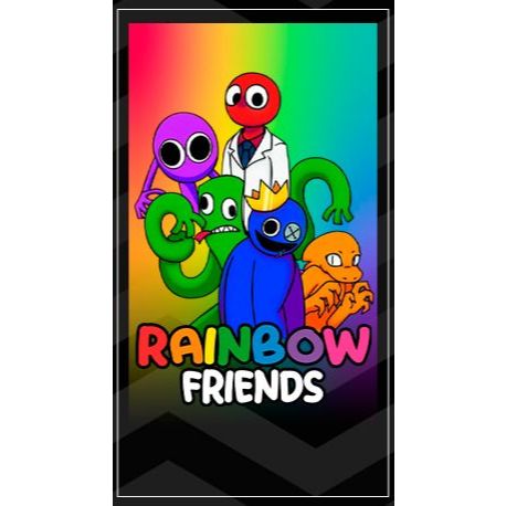 Painel de Festa em Lona 2x2m Personalizado em Lona Fosca - Tema RAINBOW FRIENDS
