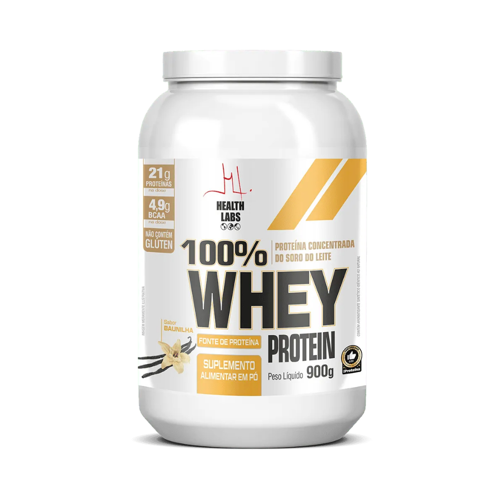 100% Whey Protein 900g Baunilha - Health Labs
