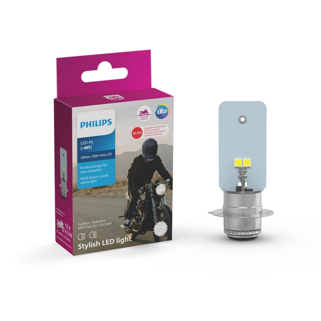 Lâmpada Moto LED Philips Ultinon U1000 M5 12V 6000K - Spare Parts and Accessories for Vehicles